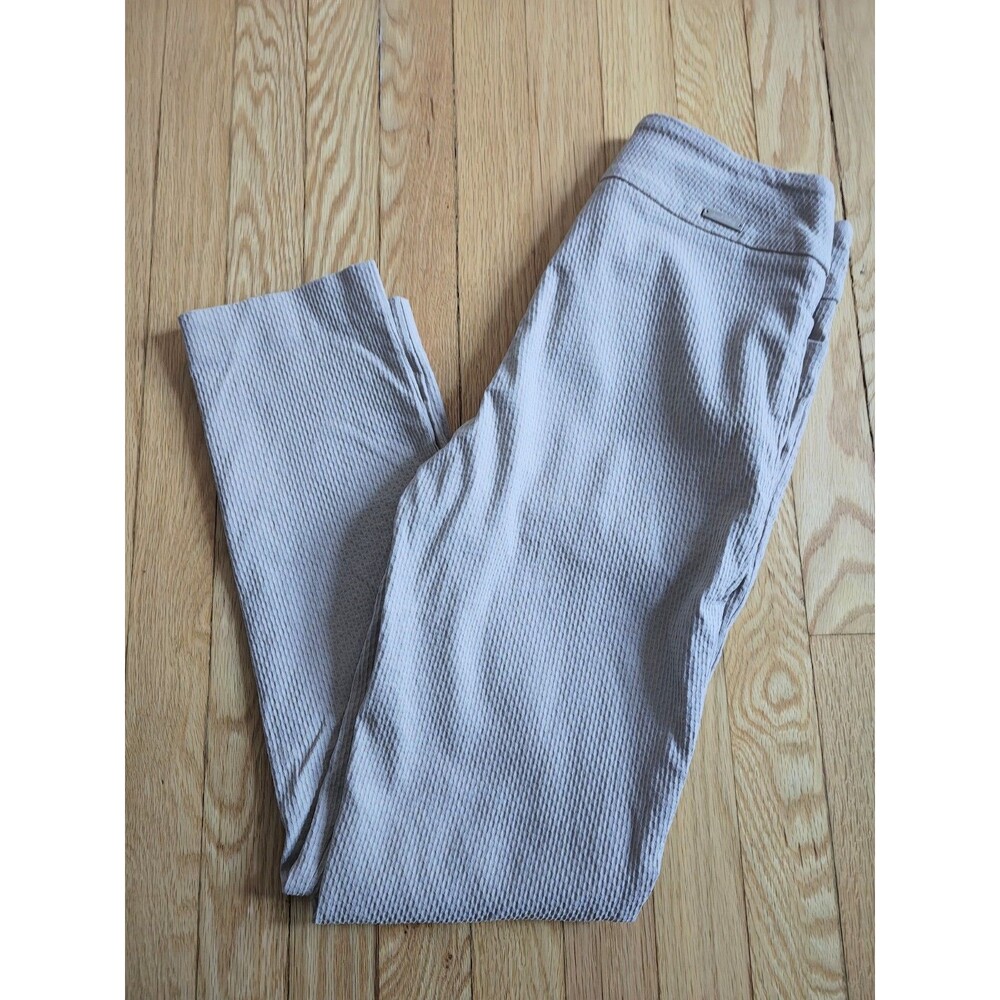 Joseph Ribkoff Straight Leg Dress Pants Women's White Gray Pull On Stretch